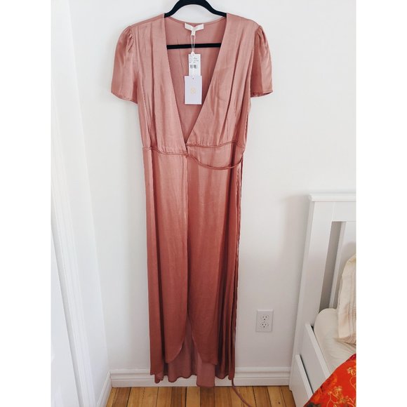 NWT WAYF Dusty Rose Wrap Dress - Picture 4 of 9